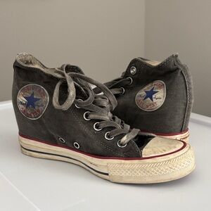 Converse Gray and Cream High-Top Sneakers